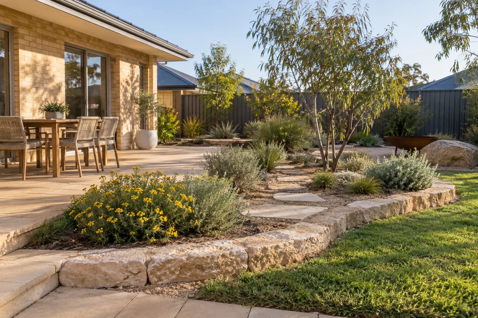 Illustrative outdoor living setting in Perth